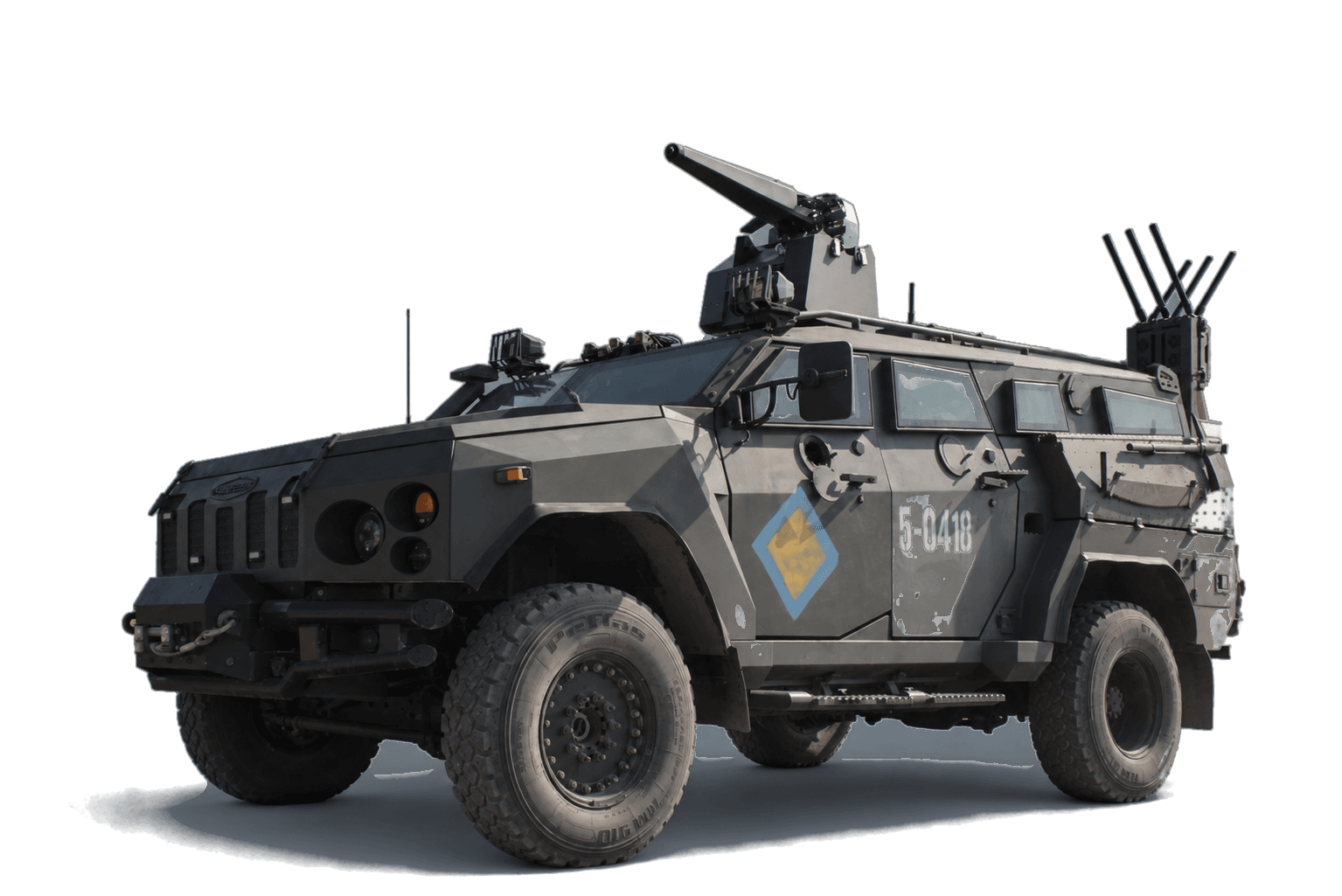Okmond remote weapon station on a vehicle